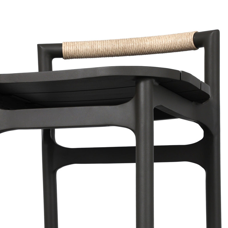 Baden Outdoor Metal Stool-Vintage White-Bar, Bar