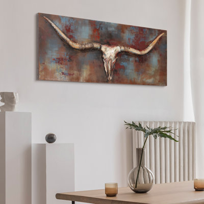 " Long Horn " Mixed Media Painting