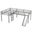 Lit mezzanine simple en L avec glissade, gris - Maximisez le confort de votre chambre à coucher-911732048