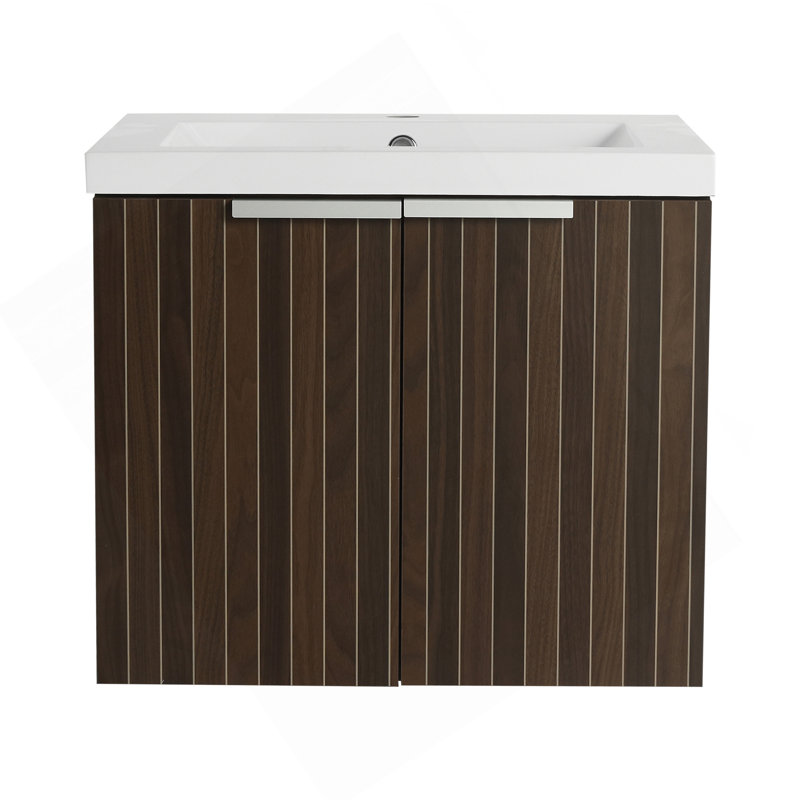 24 Inch Bathroom Cabinet With Resin Sink,Soft Close Doors,Float Mounting Design, For Small Bathroom, 24"
