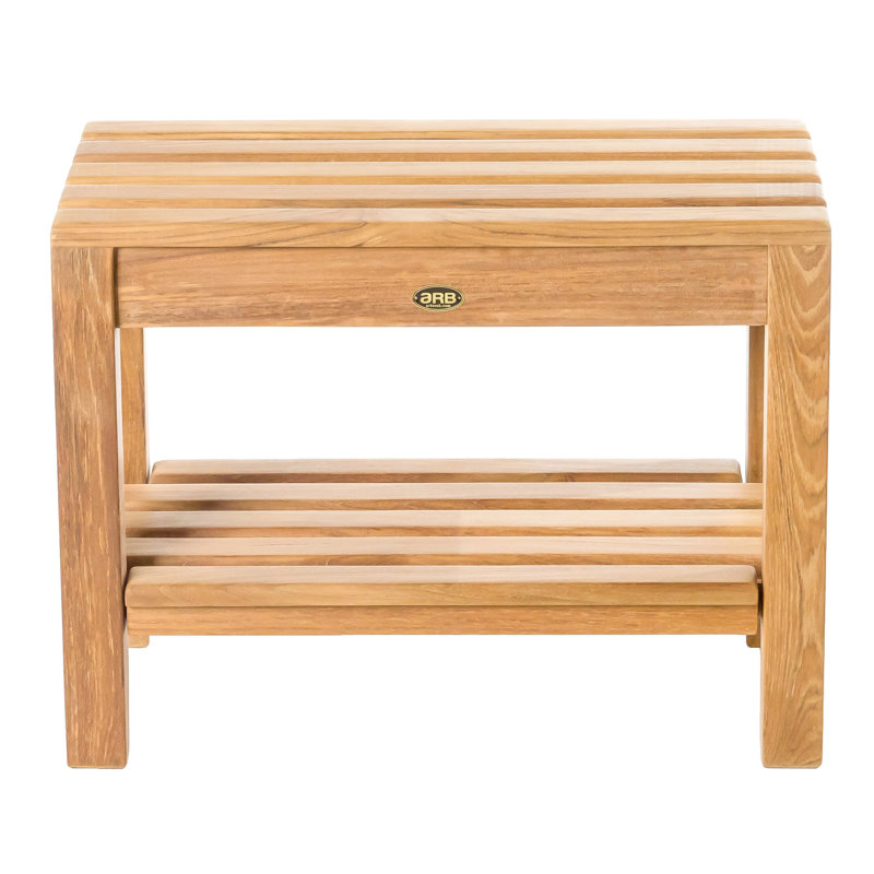 Teak Shower Bench, 17.75" H x 23.5" W x 12.25" D