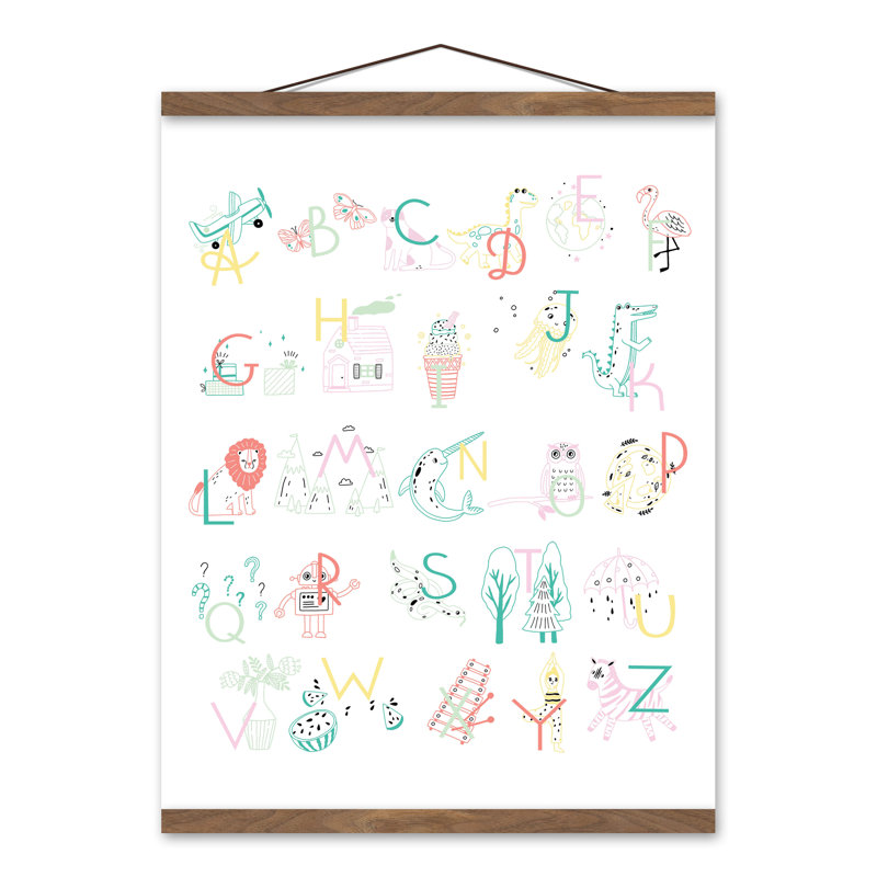 Art sur toile ABC, H 20 po x l 16 po x P 0,63 po
