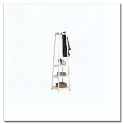 Coat Rack W/ 3-Tier Storage Shelves