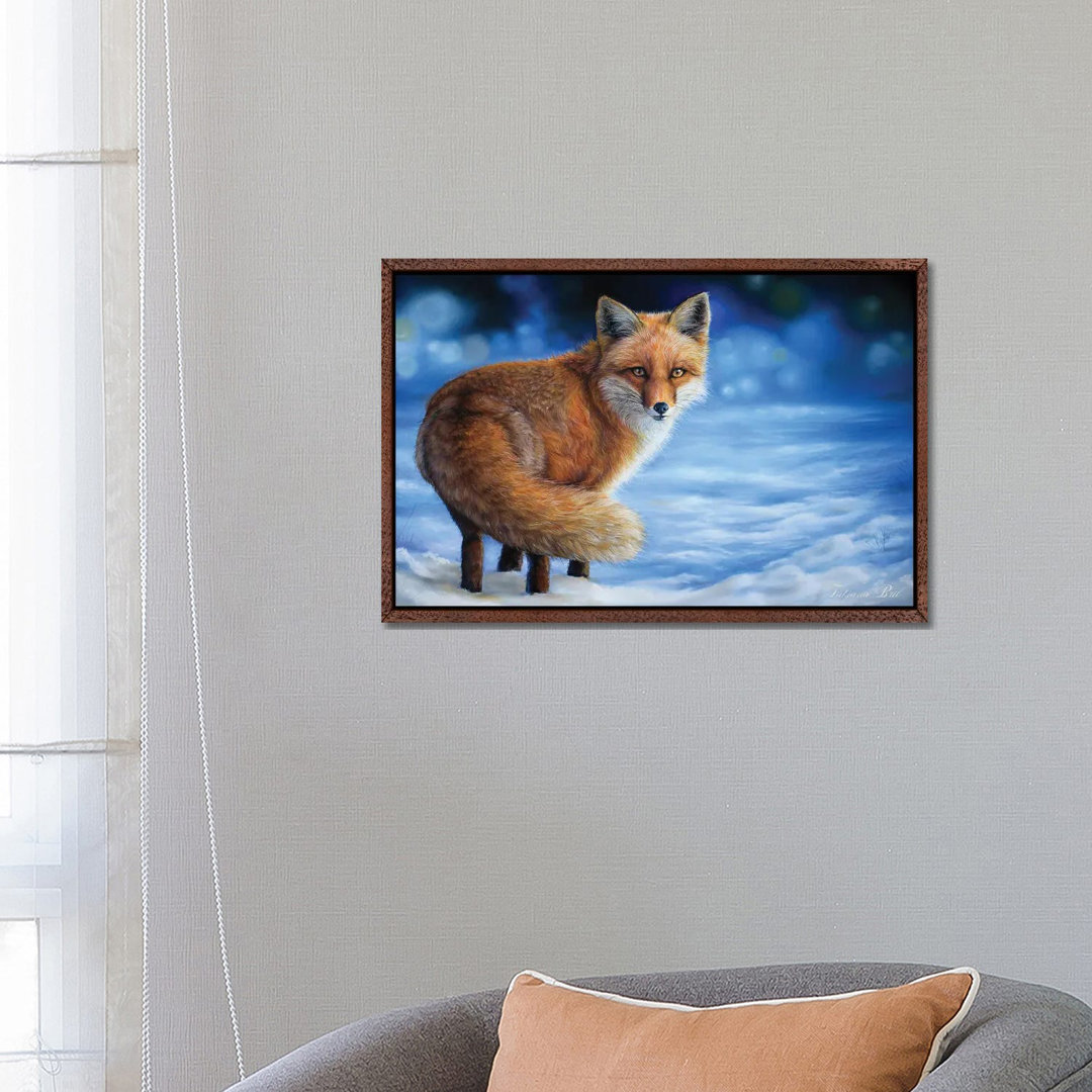 Snowy Fox von Tatjana Bril - Galerie-verpackte Leinwand Giclée