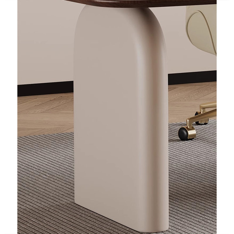 Bureaux rectangulaires en bois massif brun et blanc, H 29,53 po x l 62,99 po x P 27,56 po