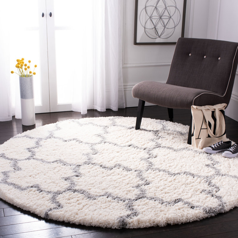 Tapis à poils longs Mackinnon, Rond 6 pi 7 po
