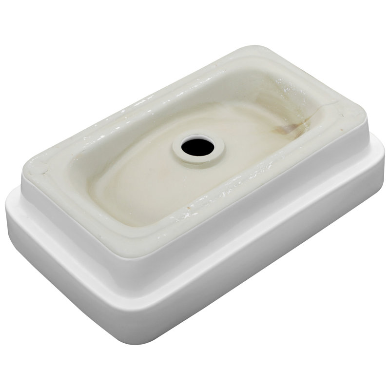 12 po x 19 po, blanc, lavabo de salle de bain en céramique, style vasque moderne, finition teintée, surface polie, design de restaurants, écoles