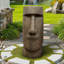 Statue de tête de l'île de Pâques en béton - 35,6 po de hauteur