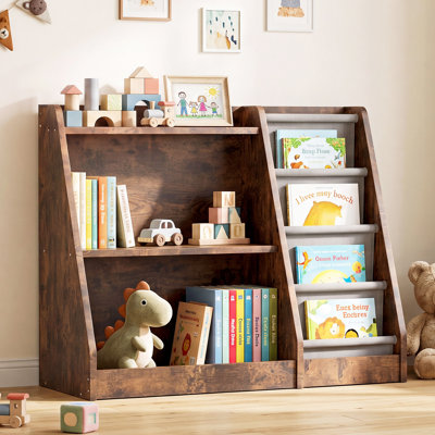 Bibliothèque standard pour enfants, tablette de rangement Montessori pour livres, idéale pour la chambre d'enfant ou la crèche.