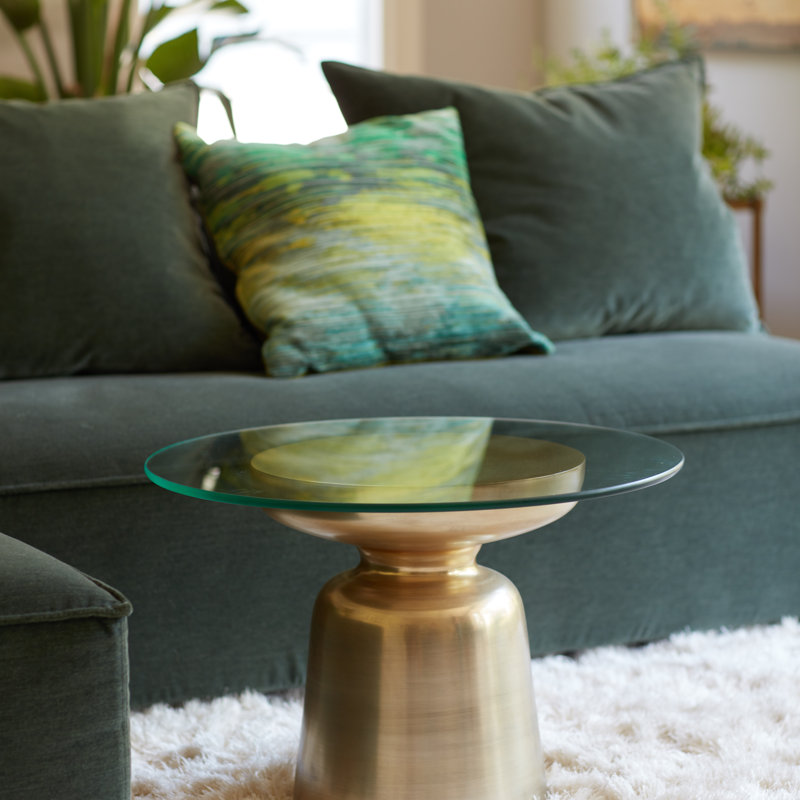 Plateau de table rond en verre trempé, H 0,38 po x l 48 po x P 48 po