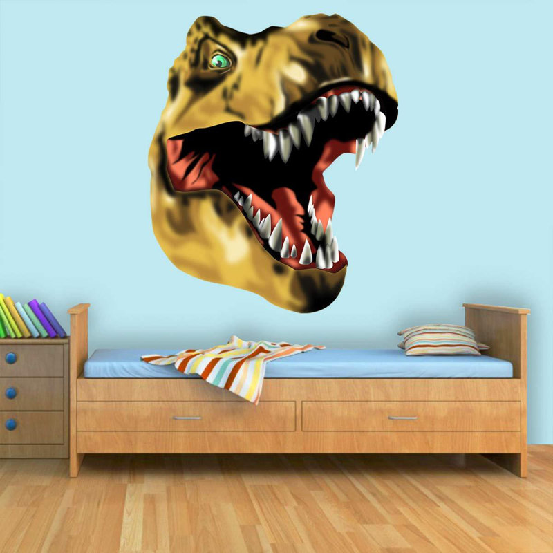 Décalcomanie murale en vinyle t-rex, Brun, H 26 po x l 23 po