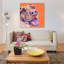 « pitbull on orange, square » par kirstin en bois, impression sur toile-31919107-73559576-73559577