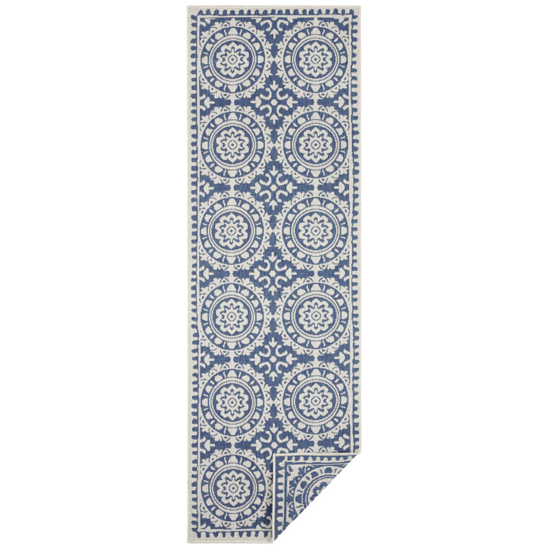Jardin Flatweave Blue Rug, Runner 80 x 250cm