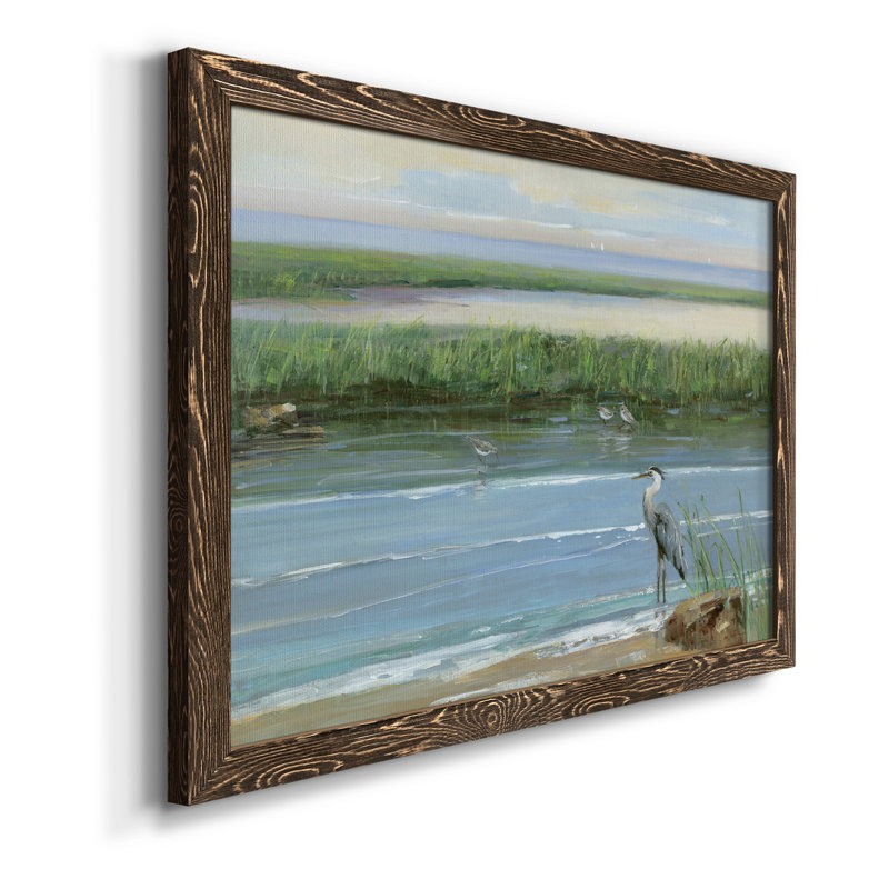 Wading at Dusk - Peinture sur toile encadrée, H 24 po x l 18 po x P 1,5 po, Toile avec cadre en noyer