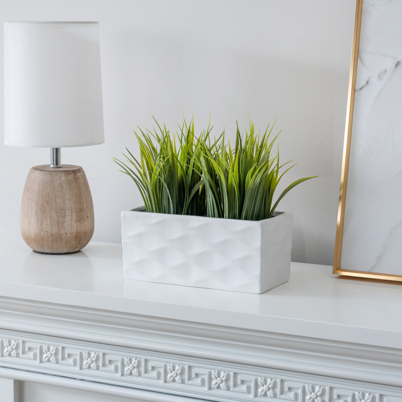 White Indoor Wave Pattern Decorative Planter Pot