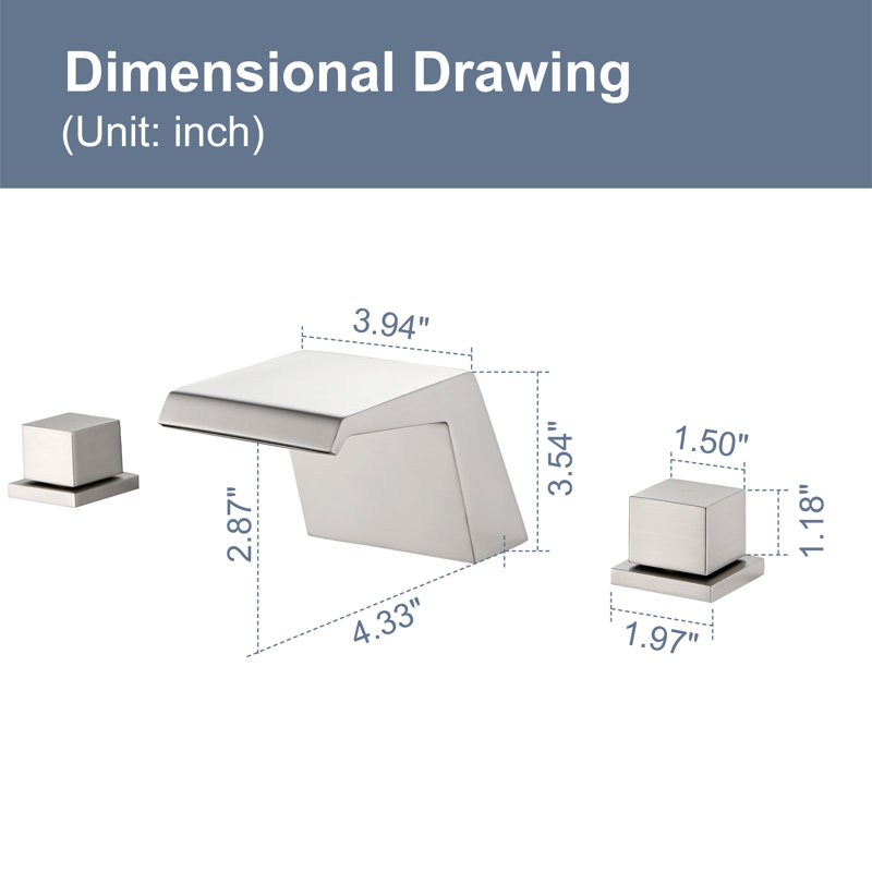 Widespread 2-handle Bathroom Faucet with Drain Assembly, Brushed Nickel