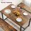 Ensemble de salle à manger 3 pièces peu encombrant pour 4 personnes, table avec 2 bancs, style Mid-Century moderne, structure en métal, espace compact-301118993-301118994