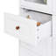 Grand garde-manger avec portes en verre - Armoire blanche avec tablettes réglables pour optimiser l'espace de rangement dans le salon
