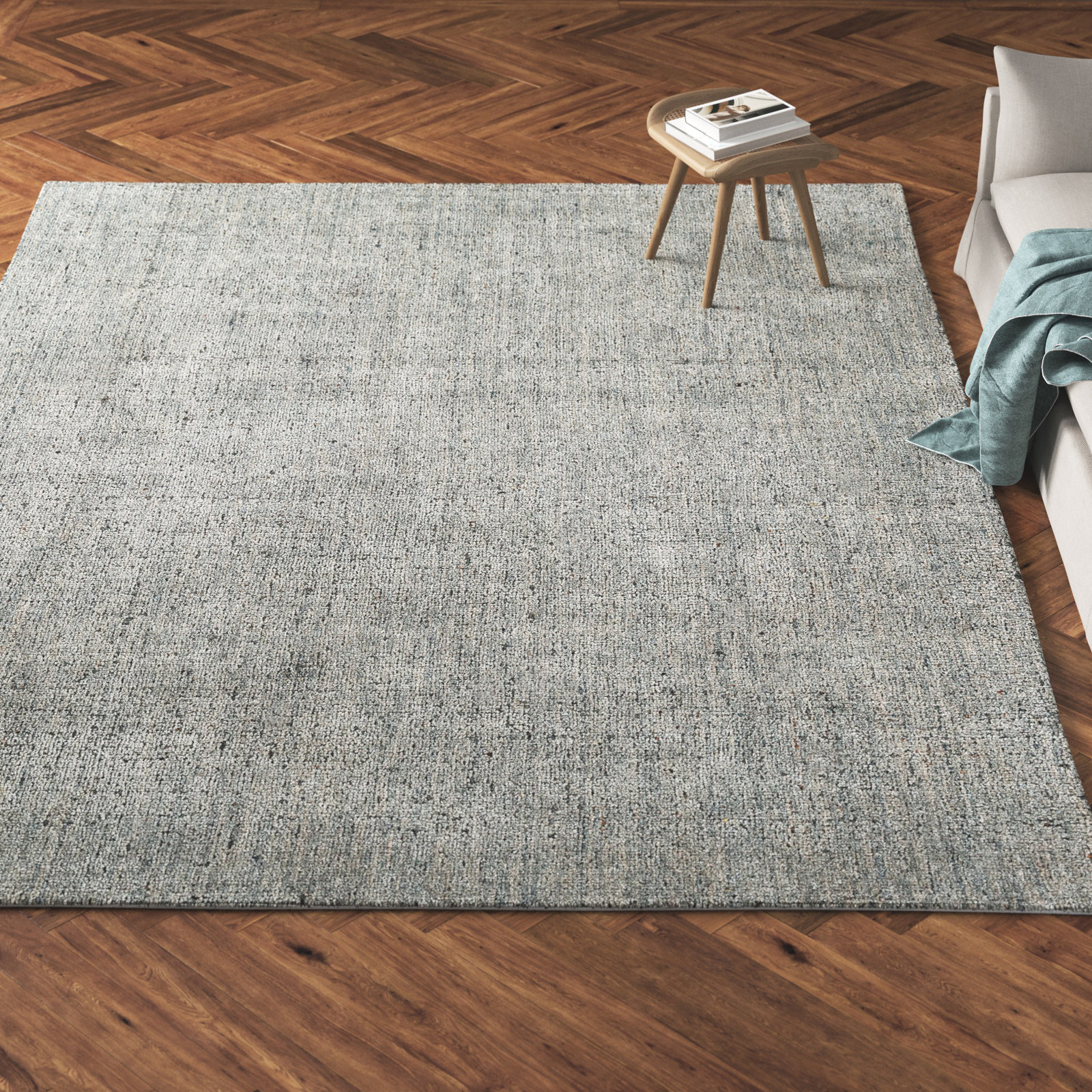 Alba Hand-Woven Slate Rug, Rectangle 8' x 10'