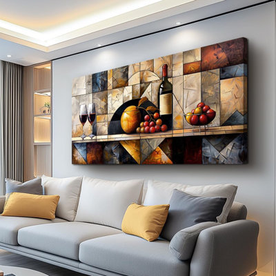 Canvas Wall Art For Living Room Wall Decor For Bedroom Kitchen Wall Decoration Wine Glass Landscape Painting Farmhouse Pictures Artwork Room Aesthetic Home Decor 20X40 In