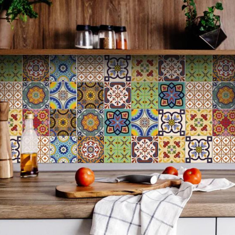 Carreau de mosaïque auto-adhésif en vinyle 5 po x 5 po