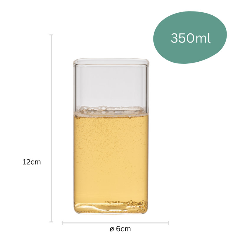 Zoha 350ml Borosilicate Glass Drinking Glass Set