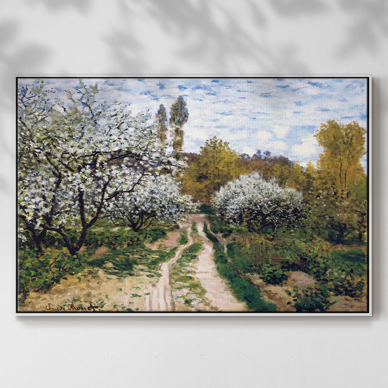 «Trees in Bloom», 1872 - reproduction sur toile flottante, H 27 po x l 41 po x P 2 po, Blanc