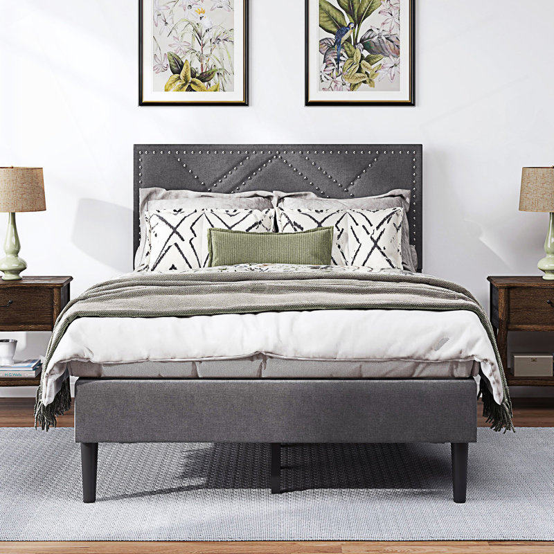 Bed Frame With Storage Headboard, Full