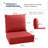 6" Outdoor Cushions For Patio Furniture, 22X24x6 Thick Seat Cushion Set Of 6, Fade Resistant Couch Chair Replacement Cushions High Density Deep Wicker Chair Cushion W/Removable Cover-1207212086