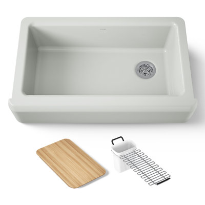 Riverby Undermount Single-Bowl Farmhouse Workstation Kitchen Sink With Tall Apron