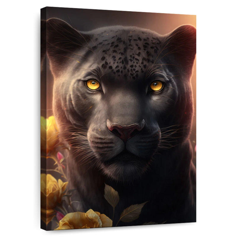 Brampt A Black Panther Portrait, 45" H x 30" W