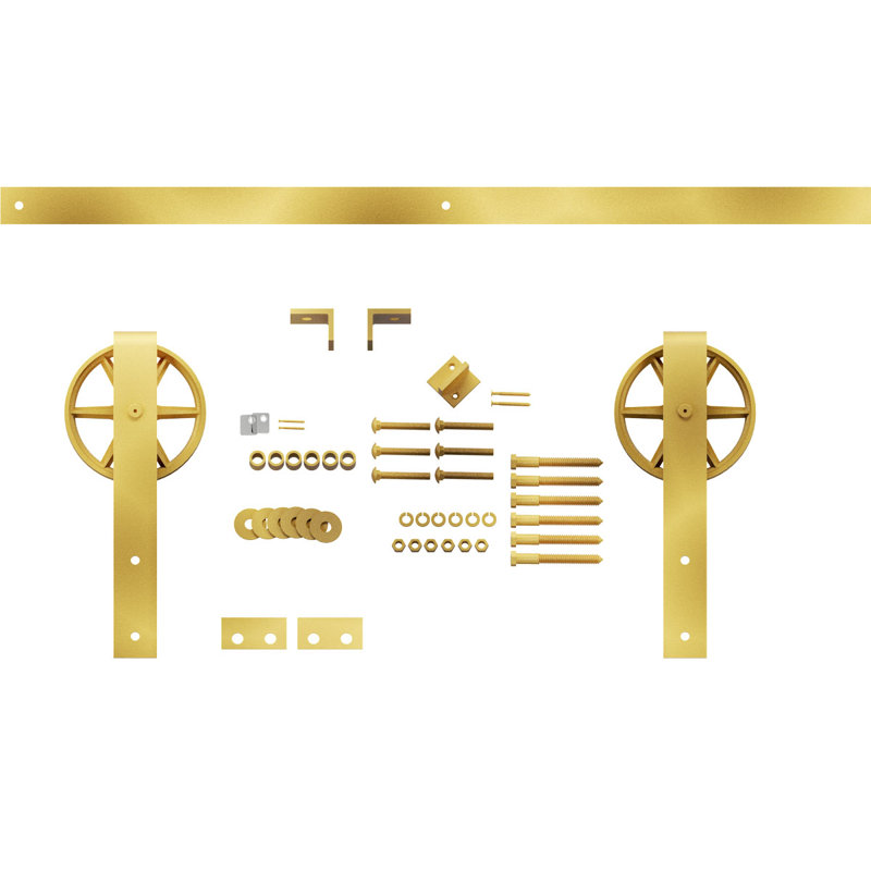 Ensemble de quincaillerie pour porte de grange standard Premium, Or Jacob, 64 po