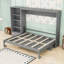 Grand lit escamotable en bois avec tablettes et 1 tiroir-358499414