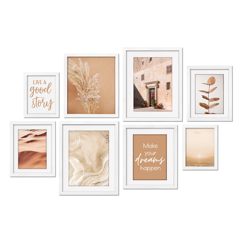 Shivangi White Neutral Gallery  Picture Frames Set ,11x14-2PCS, 10x12-2PCS, 8x10-2PCS, 6x8-2PCS 