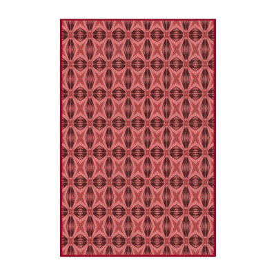 Tapis géométrique rouge