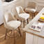 Ensemble de tabourets de bar à hauteur de comptoir de style Mid-Century moderne de 3 360 ° avec pieds en bois massif, chaises pour îlot avec dossier enveloppant, tissu de confort en lin sable-1494734535-1494734532