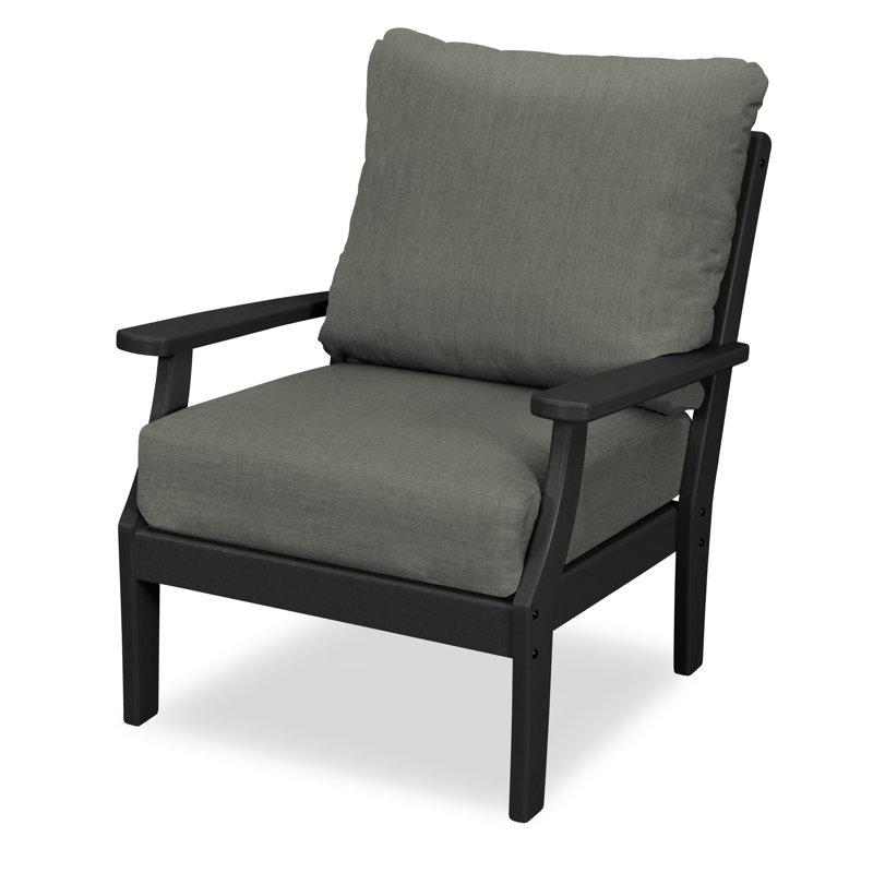 Yacht Club Deep Seating Chair, Charcoal Black, Gray Revolution®