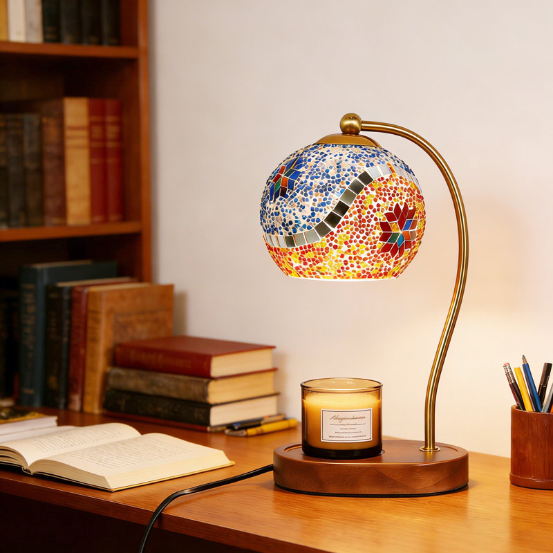 Candle Warmer Lamp Brightness Adjustable, Turkish Mosaic Table Lamp, Vintage Aromatherapy Wax Melt Warmer, Mood Lighting
