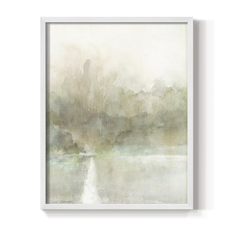 «Gentle Path I», reproduction encadrée - bois massif, H 21 po x l 17 po, Blanc