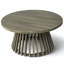 Table basse d'extérieur ronde en bois au design distinctif, To Elements, table de patio grise de 1,1 po d'épaisseur, 16 po, plateau de table