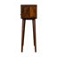 Mini console en bois massif, 2 tiroirs, 1 fente ouverte, brun