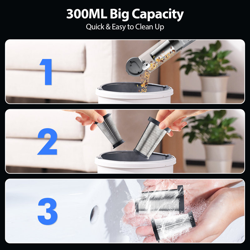 XenonLab Cordless Handheld Vacuum 3-in-1, 25000Pa Strong Suction, Includes Smart Display & Charging Base, Rechargeable, for Home Car Pet Hair Cleaning(Red)
