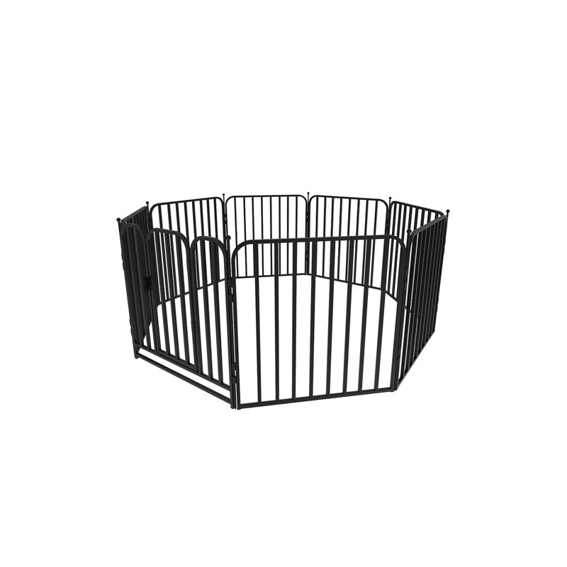 Metal Adjustable Free Standing Pet Gate With Door, 160 cm W
