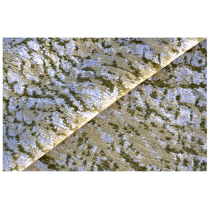 Tapis gris / beige noué à la main, Rectangle 8 pi x 10 pi