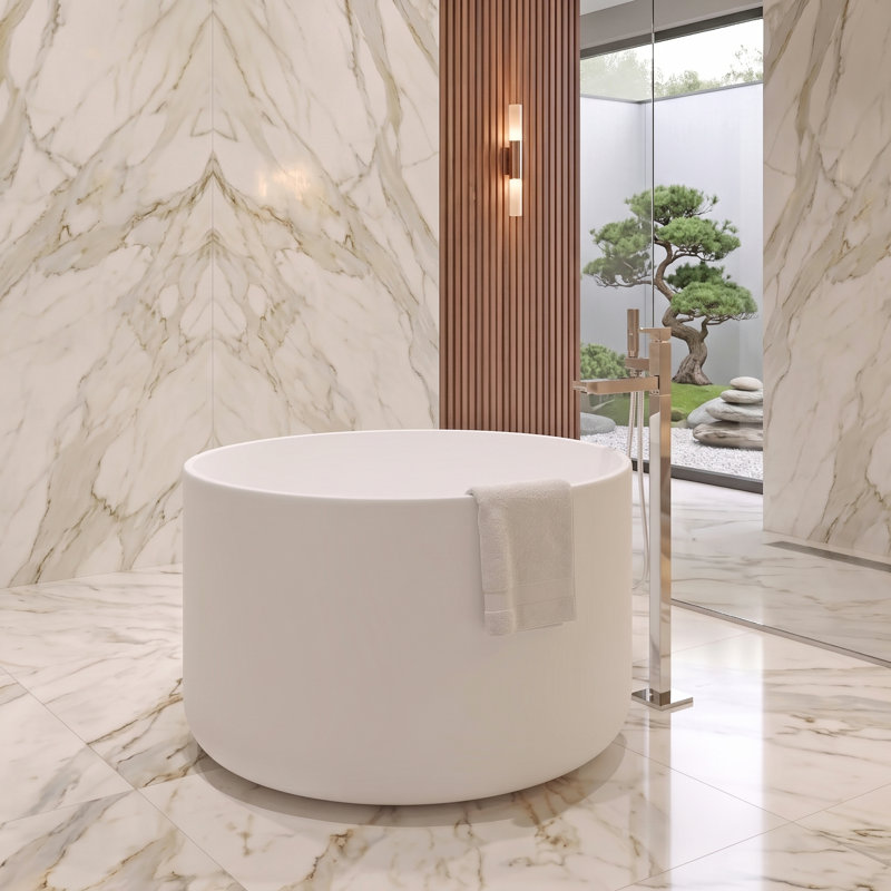 Baignoire profonde autoportante 41 po Modern, Blanc