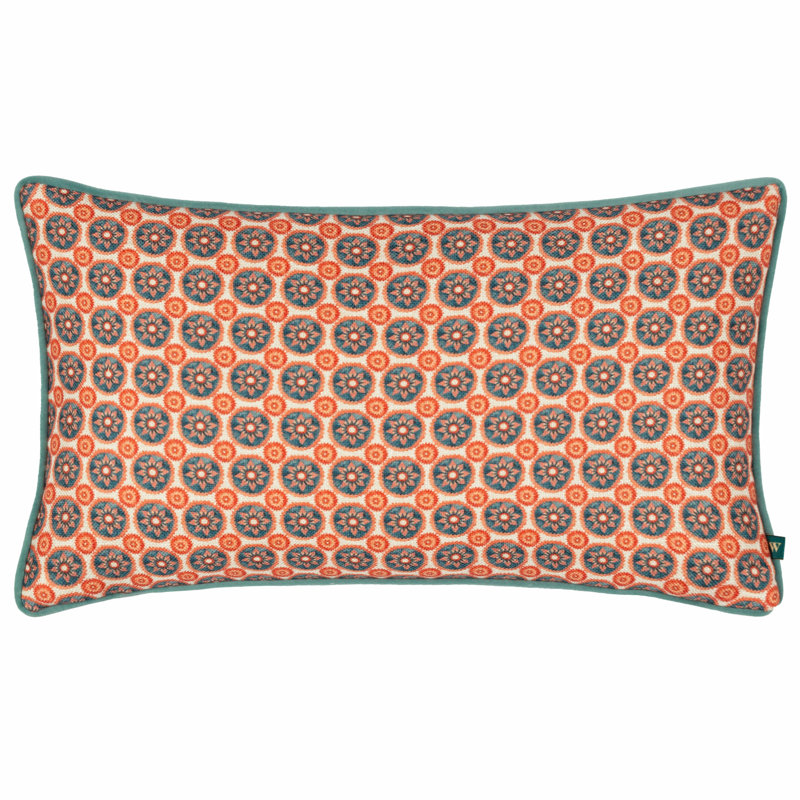 Onika Geometric Rectangular Lumbar Cushion, Blue