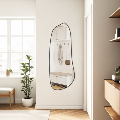 Minno Asymmetrical Wood Wall Mirror