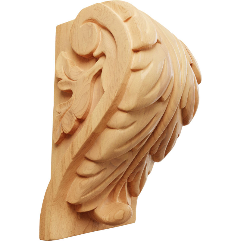 Support en bois / corbeau, L 4,5 po x H 7 po x P 3,75 po, Cerisier