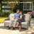 Emanuell 7 - Person Wicker Outdoor Conversation Set, Patio Sofa & Swivel Chair Set with Fire Pit and Cushions-186030171