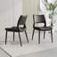 Ensemble de 2 chaises de salle à manger modernes et minimalistes en similicuir, dossier confortable, pieds en métal, convenant aux restaurants, cuisines et bureaux.-1549492940